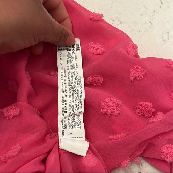 Zara Hot Pink Polka Dot Blouse size S - Picture 6 of 7